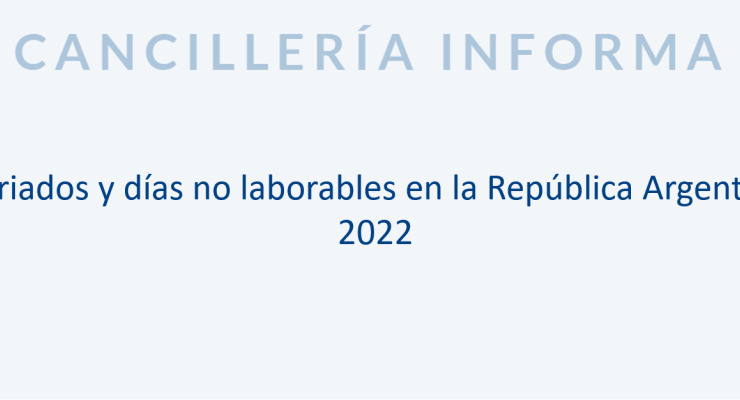 Feriados y días no laborables en la República Argentina 2022